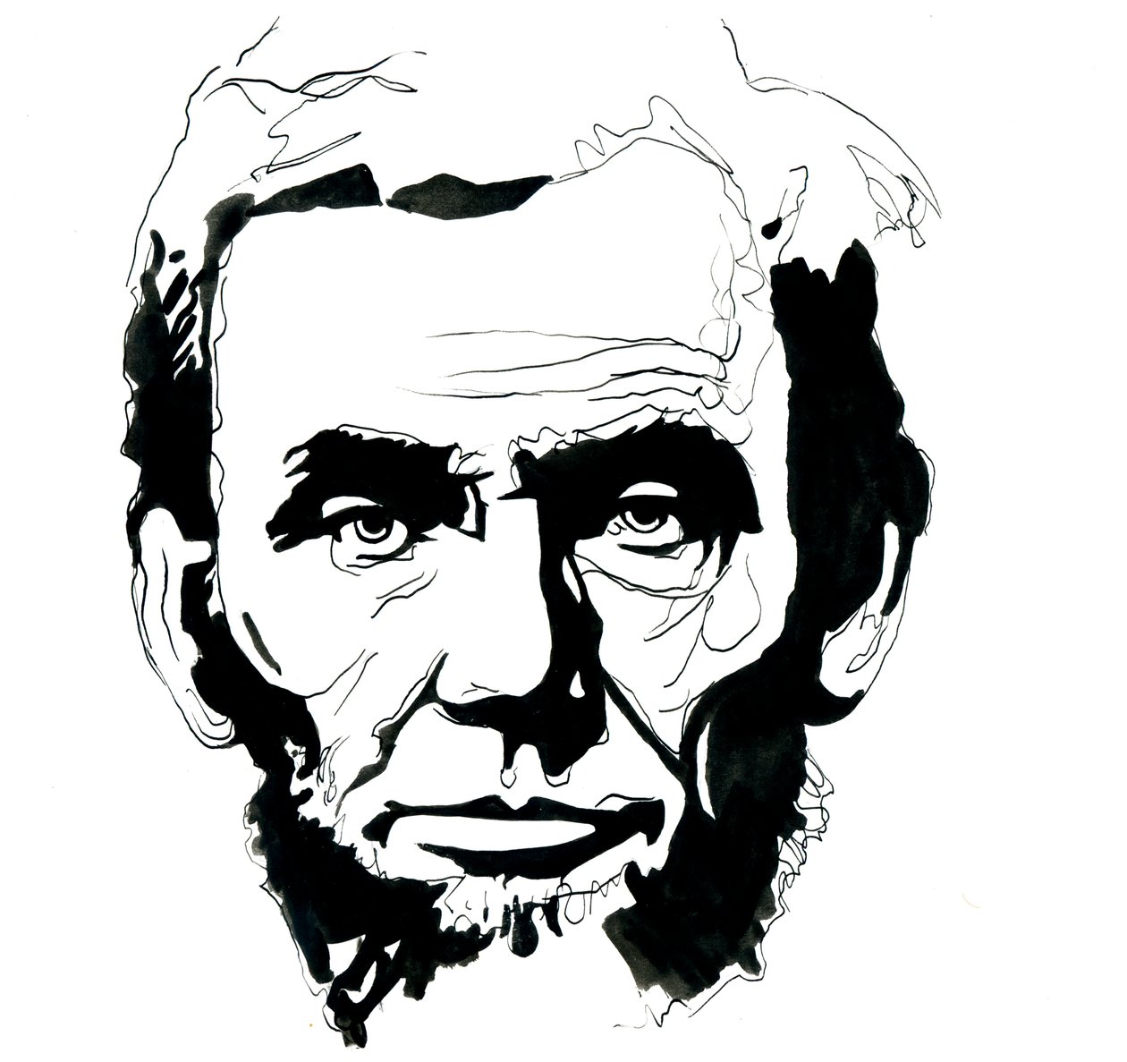 Retrato de Abraham Lincoln (1809-1865) Presidente dos Estados Unidos da América (Retrato do presidente americano Abraham Lincoln) de Alessandro Lonati