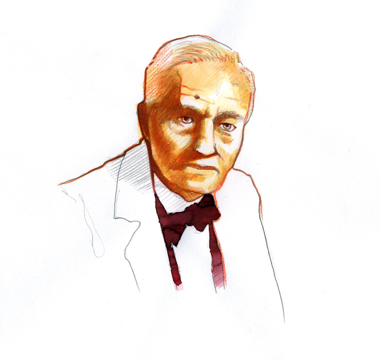 Retrato de Alexander Fleming, biólogo escocês (1881-1955) (Retrato do biólogo escocês, farmacologista e botânico Alexander Fleming) de Alessandro Lonati