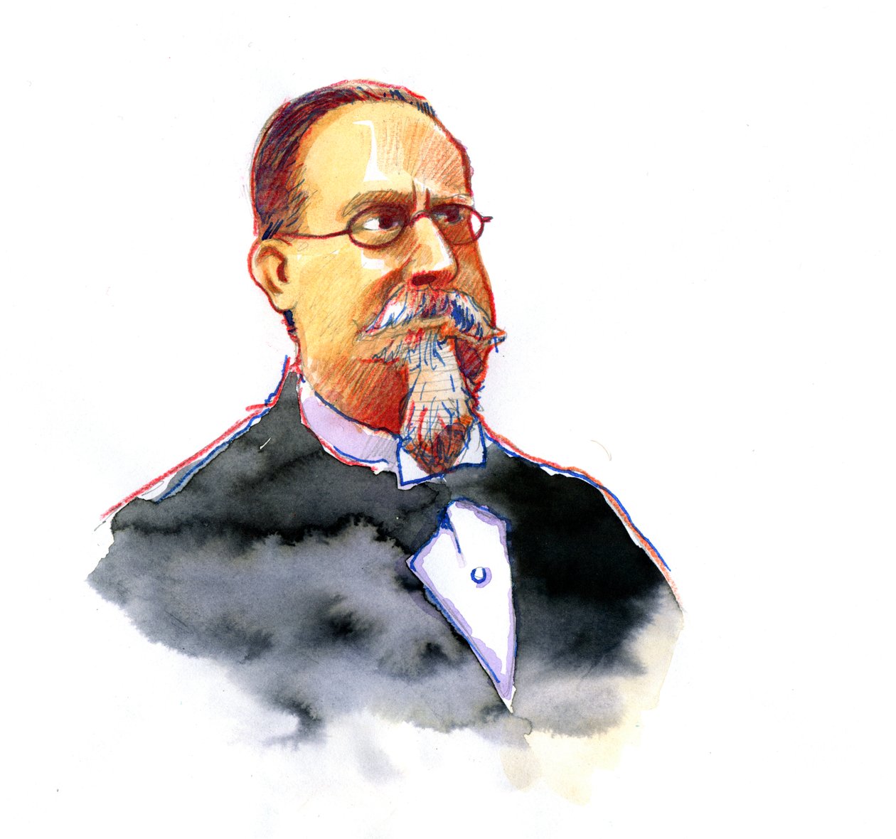 Retrato de Cesare Lombroso (1835-1909) fundador da Escola Italiana de Criminologia (Retrato de Cesare Lombroso criminologista e médico italiano, fundador da Escola Italiana de Criminologia Positivista) de Alessandro Lonati