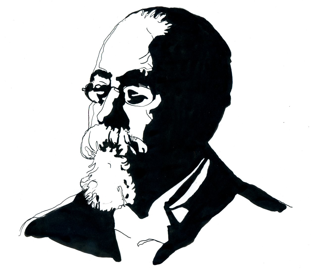 Retrato de Cesare Lombroso (1835-1909) fundador da Escola Italiana de Criminologia (Retrato de Cesare Lombroso criminologista e médico italiano, fundador da Escola Italiana de Criminologia Positivista) de Alessandro Lonati