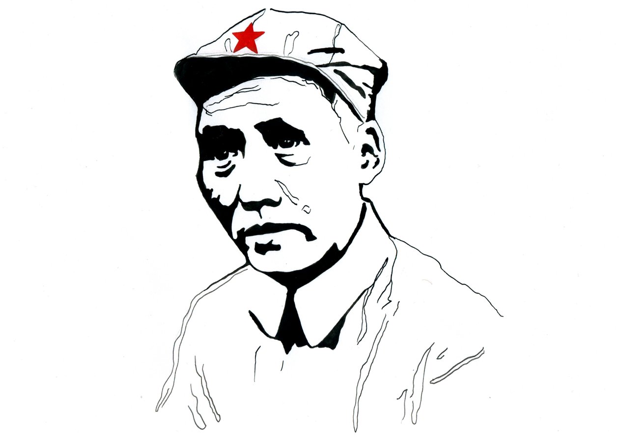Retrato do revolucionário comunista chinês e do pai fundador da República Popular da China Mao Tse Tung de Alessandro Lonati