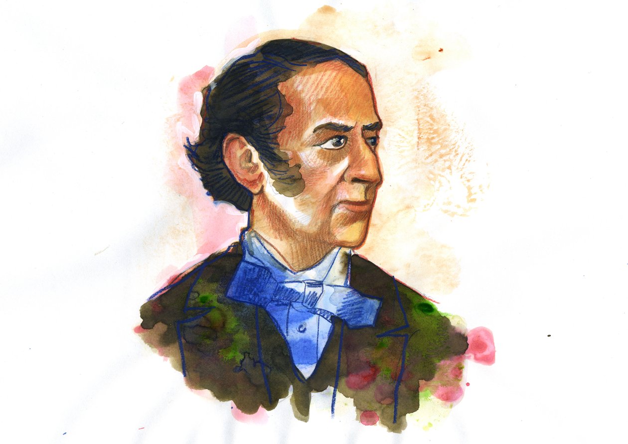 Retrato de Claude-Henri de Rouvroy, Comte de Saint-Simon (1760-1825) filósofo e economista - Ilustração de Alessandro Lonati de Alessandro Lonati