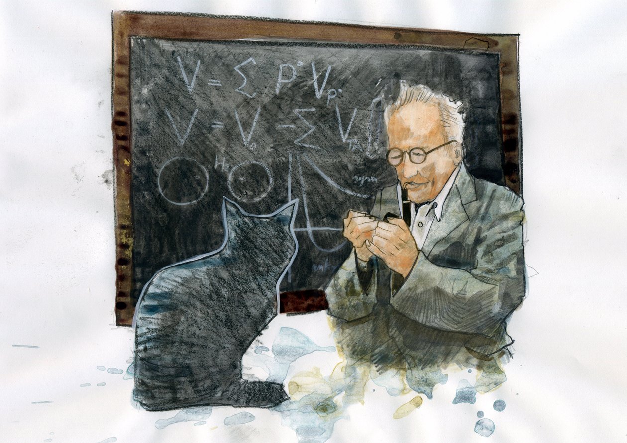 Retrato de Erwin Schrodinger (1887-1961) (Retrato de Erwin Erwin Schroedinger) de Alessandro Lonati