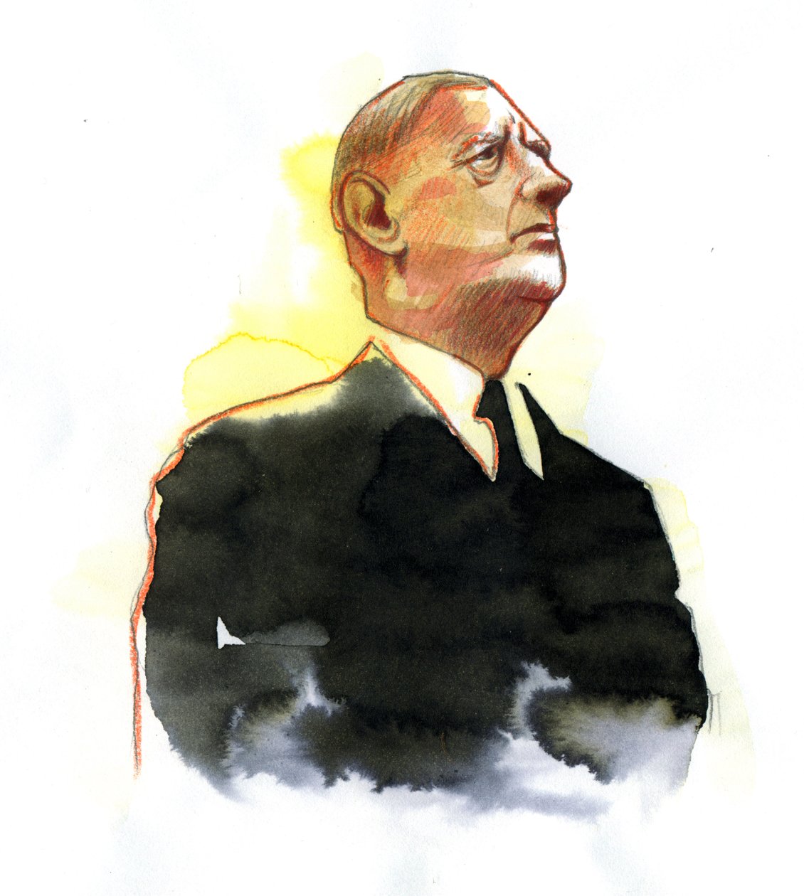 Retrato do General Charles de Gaulle (1890-1970) Presidente 1961 de Alessandro Lonati