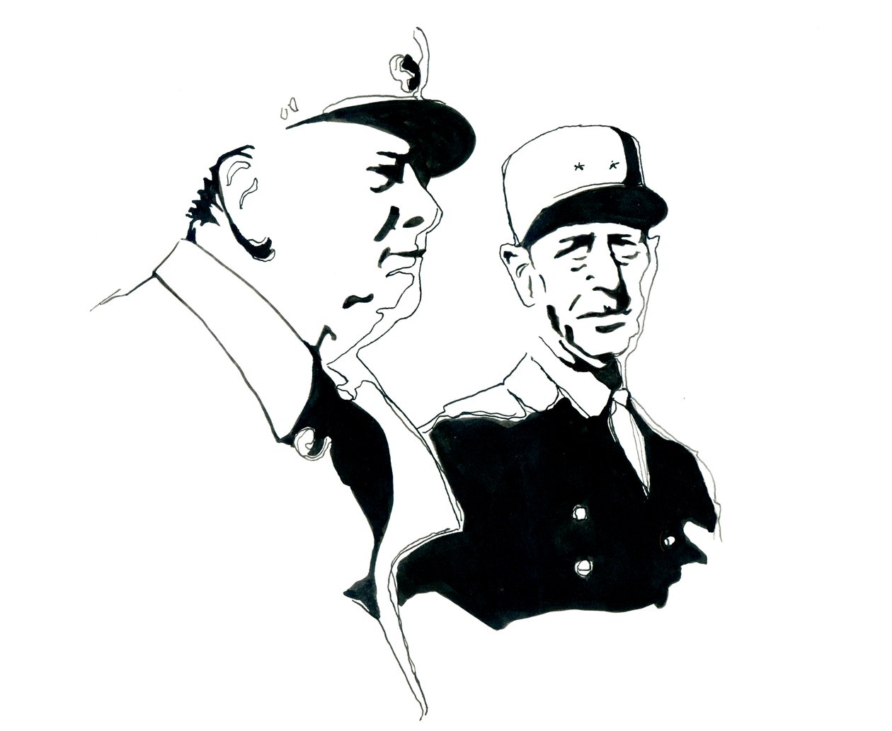 Retrato do General Charles de Gaulle e Winston Churchill de Alessandro Lonati