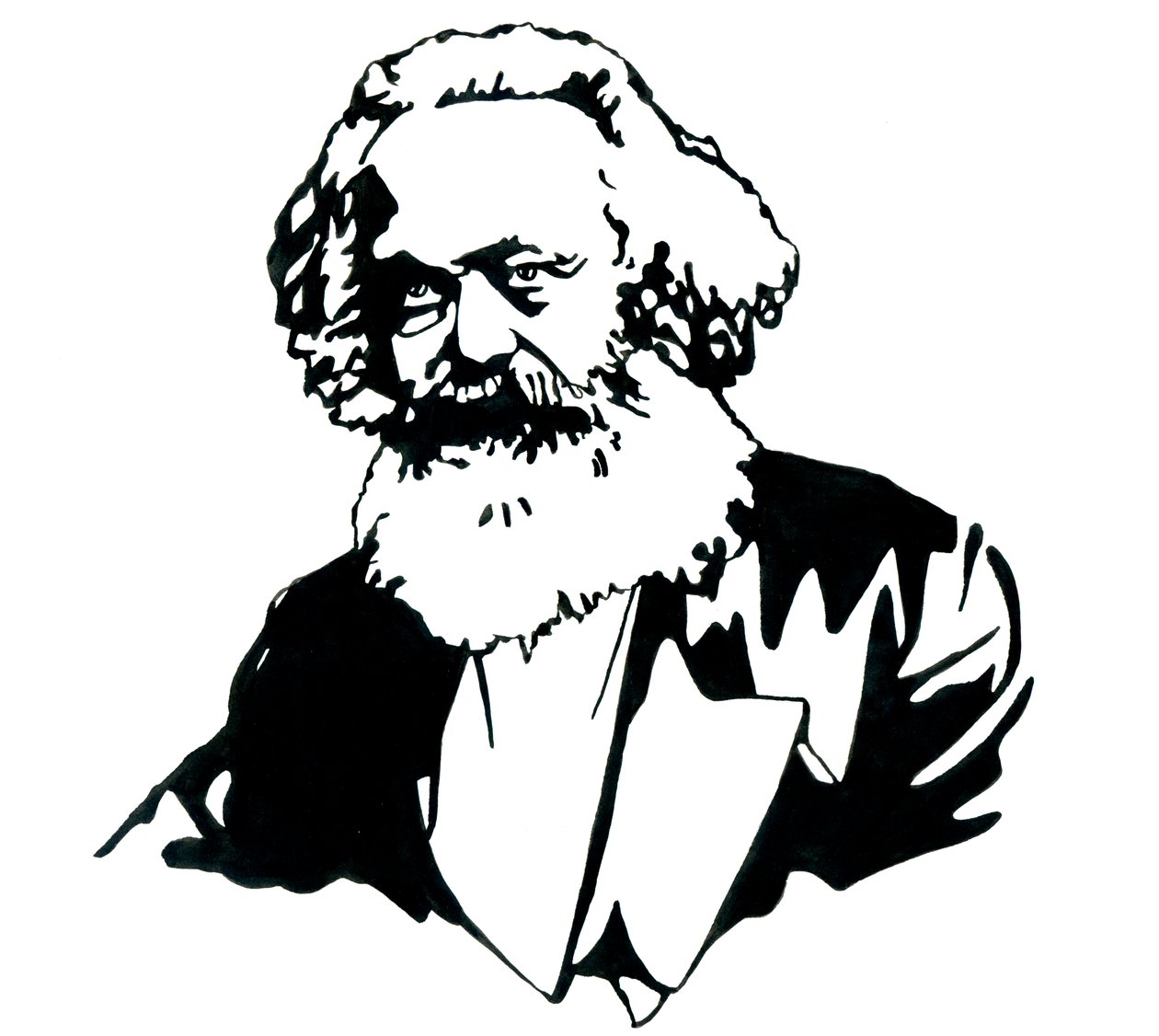 Retrato de Karl Marx (1818-1883), filósofo e teórico político de Alessandro Lonati