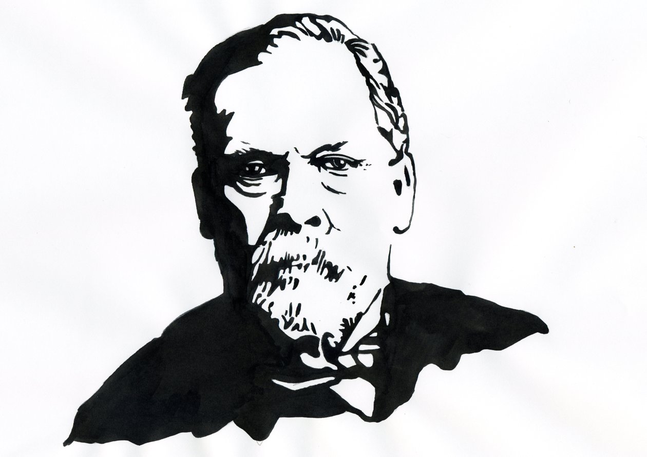 Retrato de Louis Pasteur (1822-1895), químico e microbiologista inglês de Alessandro Lonati