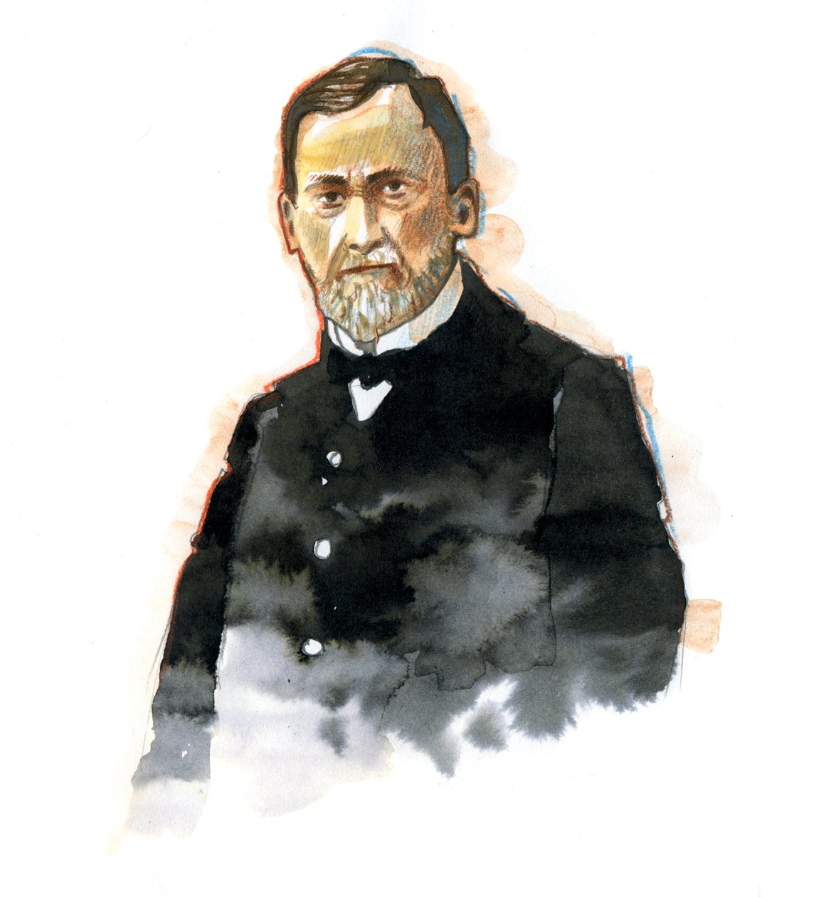 Retrato de Louis Pasteur (1822-1895) cientista francais (Retrato de Louis Pasteur químico e microbiologista francês conhecido pelas suas descobertas dos princípios de vacinação, fermentação microbiana e pasteurização) Ilustração de Alessandro Lonat de Alessandro Lonati