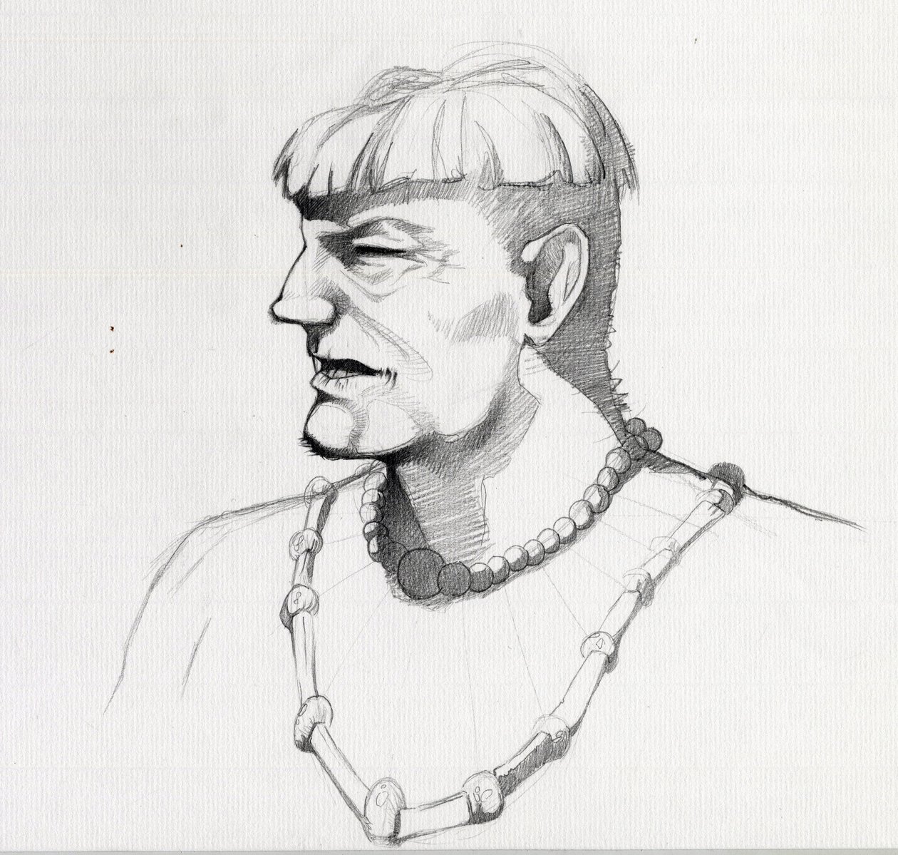 Retrato de um pirata (corsário) ou busto de um marinheiro. Desenho de Alessandro Lonati. de Alessandro Lonati