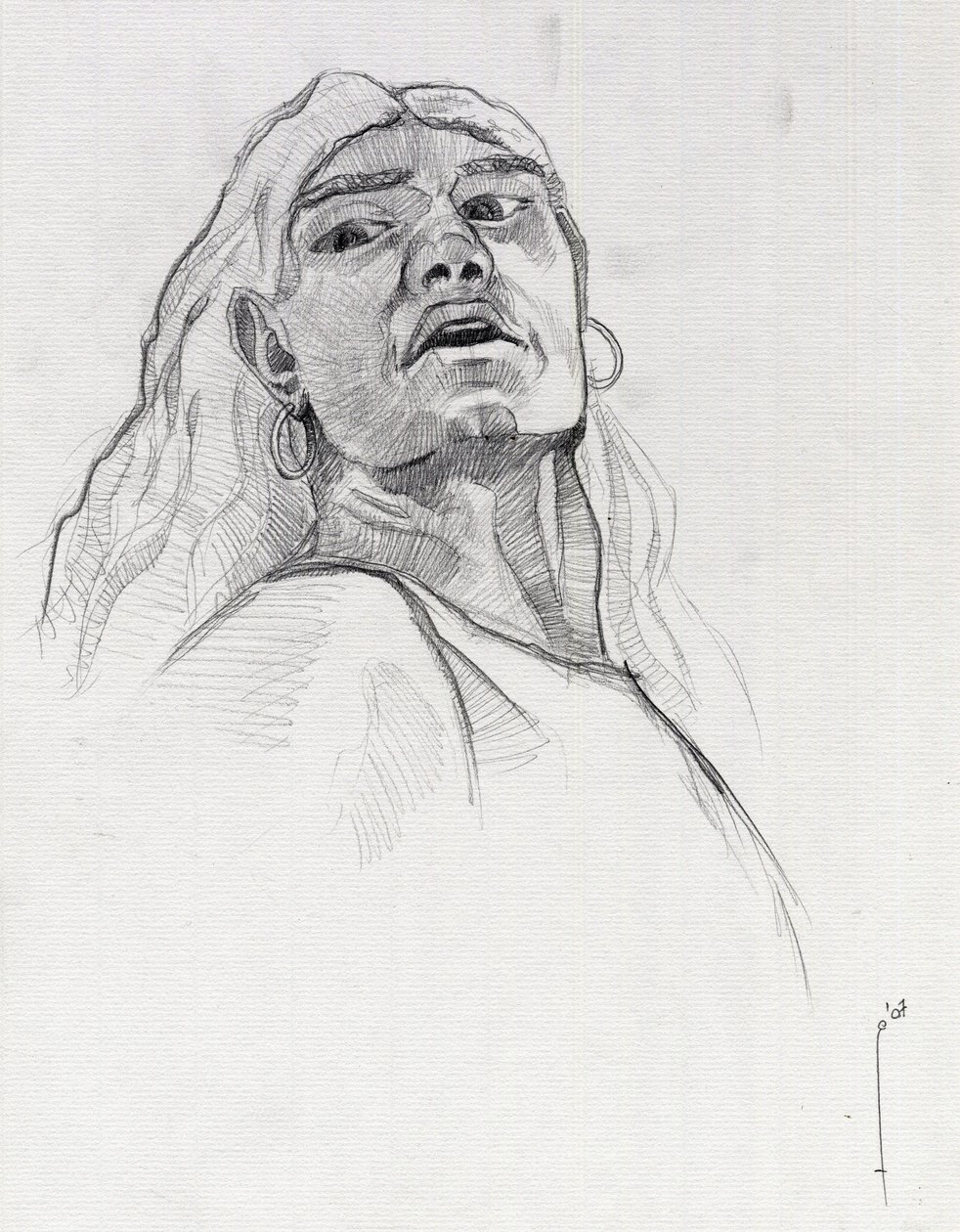 Retrato de um pirata (corsário) ou busto de um marinheiro. Desenho de Alessandro Lonati. de Alessandro Lonati