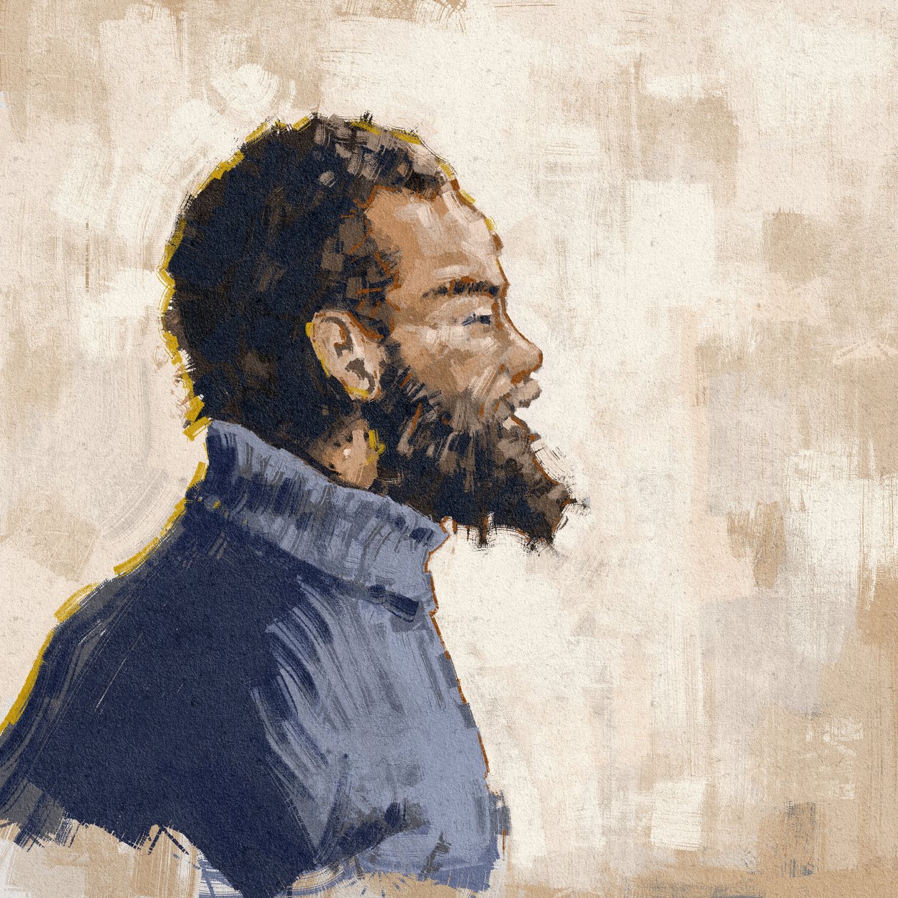 Retrato de activista, revolucionário, MICHAEL X (ilustração) de Alessandro Lonati
