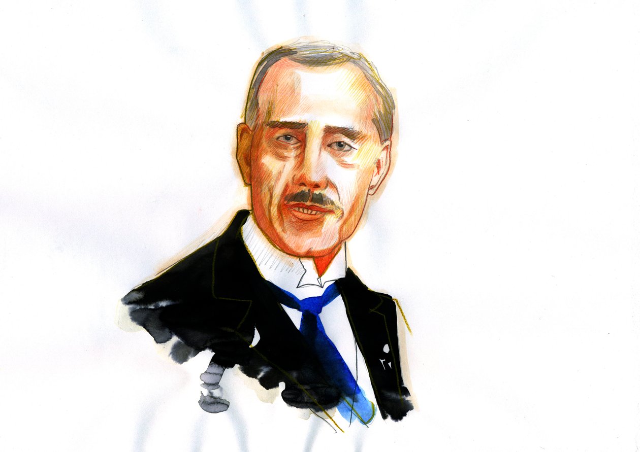 Retrato do físico francês Maurice de Broglie (1875-1960) (físico francês Maurice de Broglie) de Alessandro Lonati