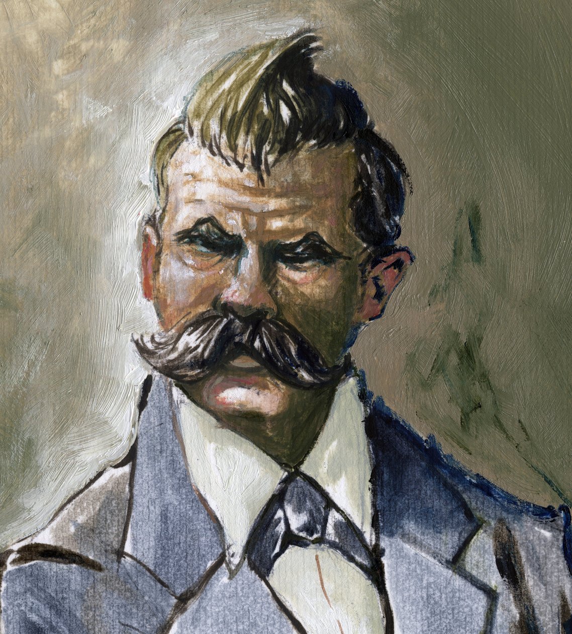 Retrato do filósofo alemão Friedrich Nietzsche (1844-1900). de Alessandro Lonati