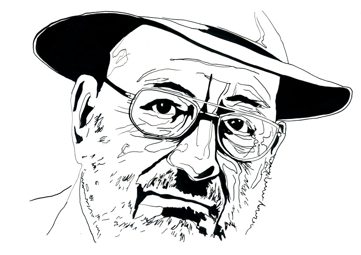 Retrato do intelectual italiano Umberto Eco (1932-2016) de Alessandro Lonati