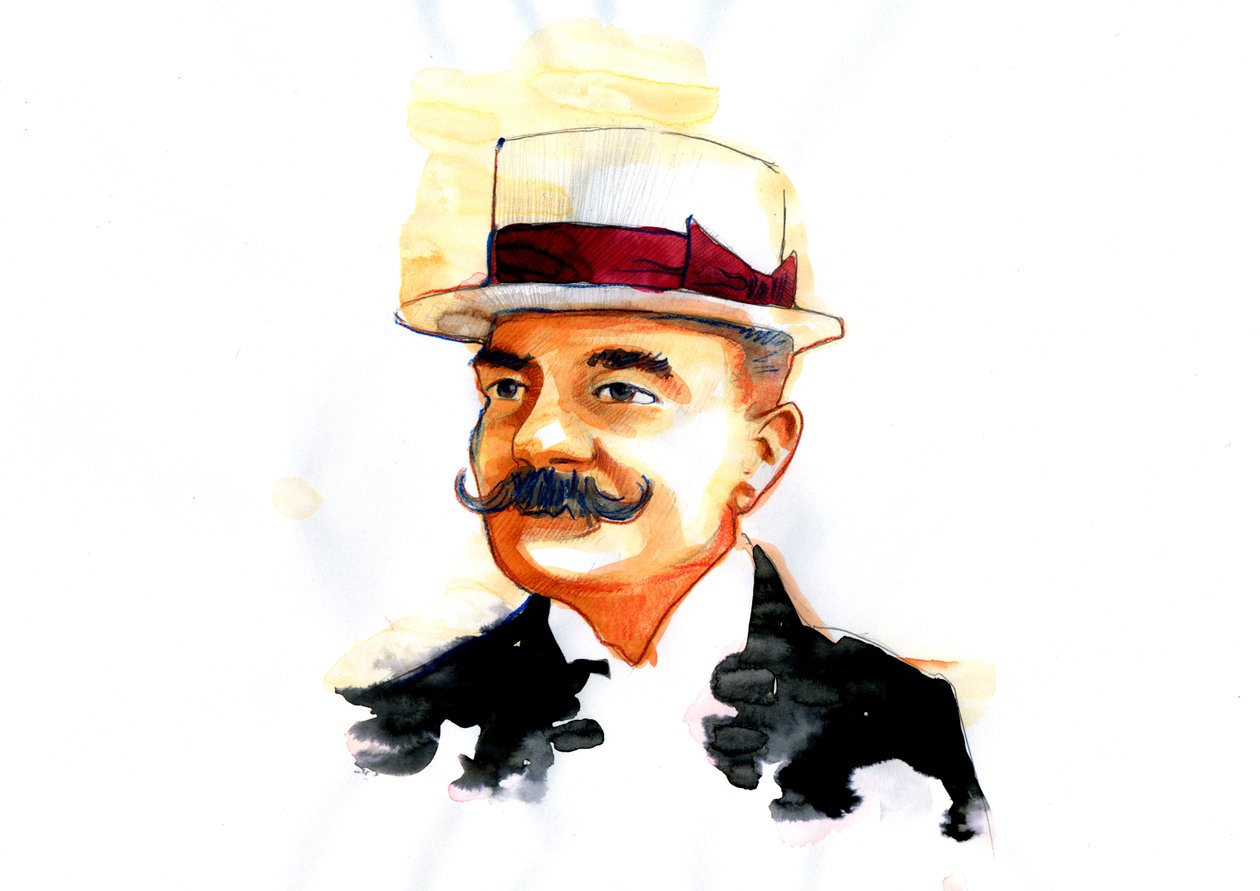 Retrato do escritor italiano Emilio Salgari (1863-1911) (Retrato do escritor italiano Emilio Salgari) de Alessandro Lonati