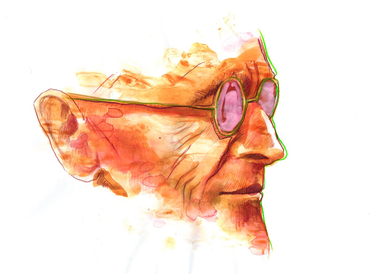 Retrato do Escritor Hermann Hesse (1877-1962) Desenho de Alessandro Lonati