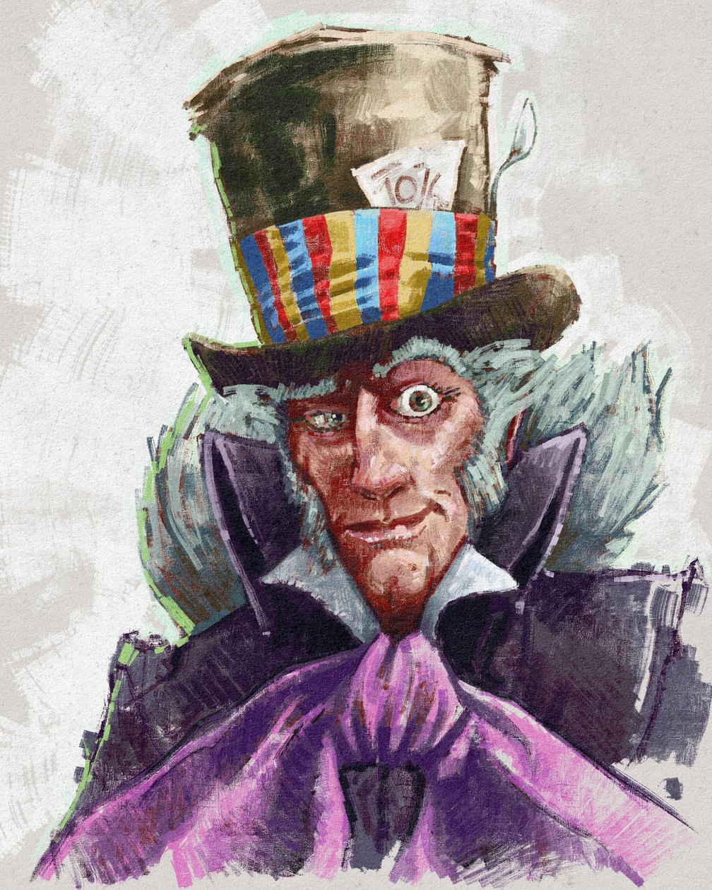 Retrato do chapeleiro louco (ilustração) de Alessandro Lonati