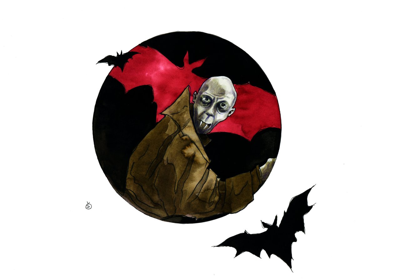 Representação do carácter de Nosferatu, o vampiro de Alessandro Lonati