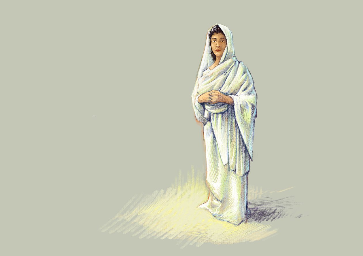 Antiguidade Romana: Representação de Dama Romana - Desenho de Alessandro Lonati de Alessandro Lonati