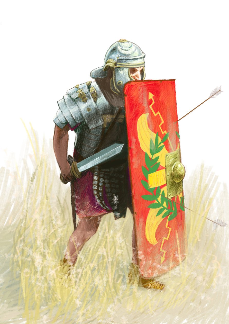 Legião Romana - Legionário Romano - Antiguidade Romana: representação da Legião Romana - Desenho de Alessandro Lonati de Alessandro Lonati