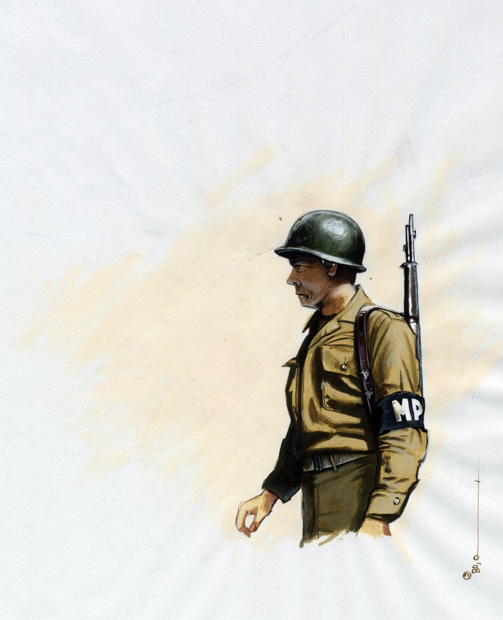 Segunda Guerra Mundial 1939-1945: soldado do exército americano entre 1943 e 1945. Desenho de Alessandro Lonati de Alessandro Lonati