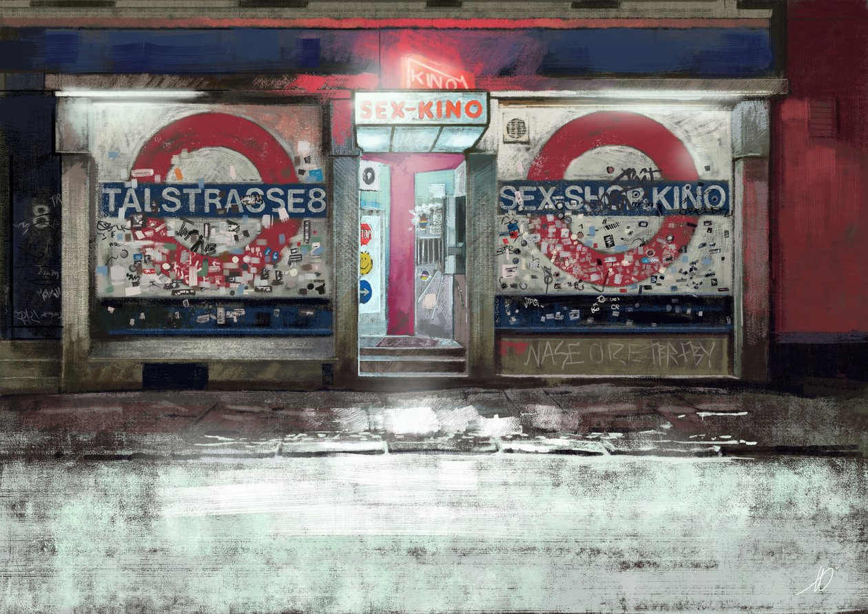 Sex Kino In St. Pauli Hamburg, 2023 (ilustração) de Alessandro Lonati