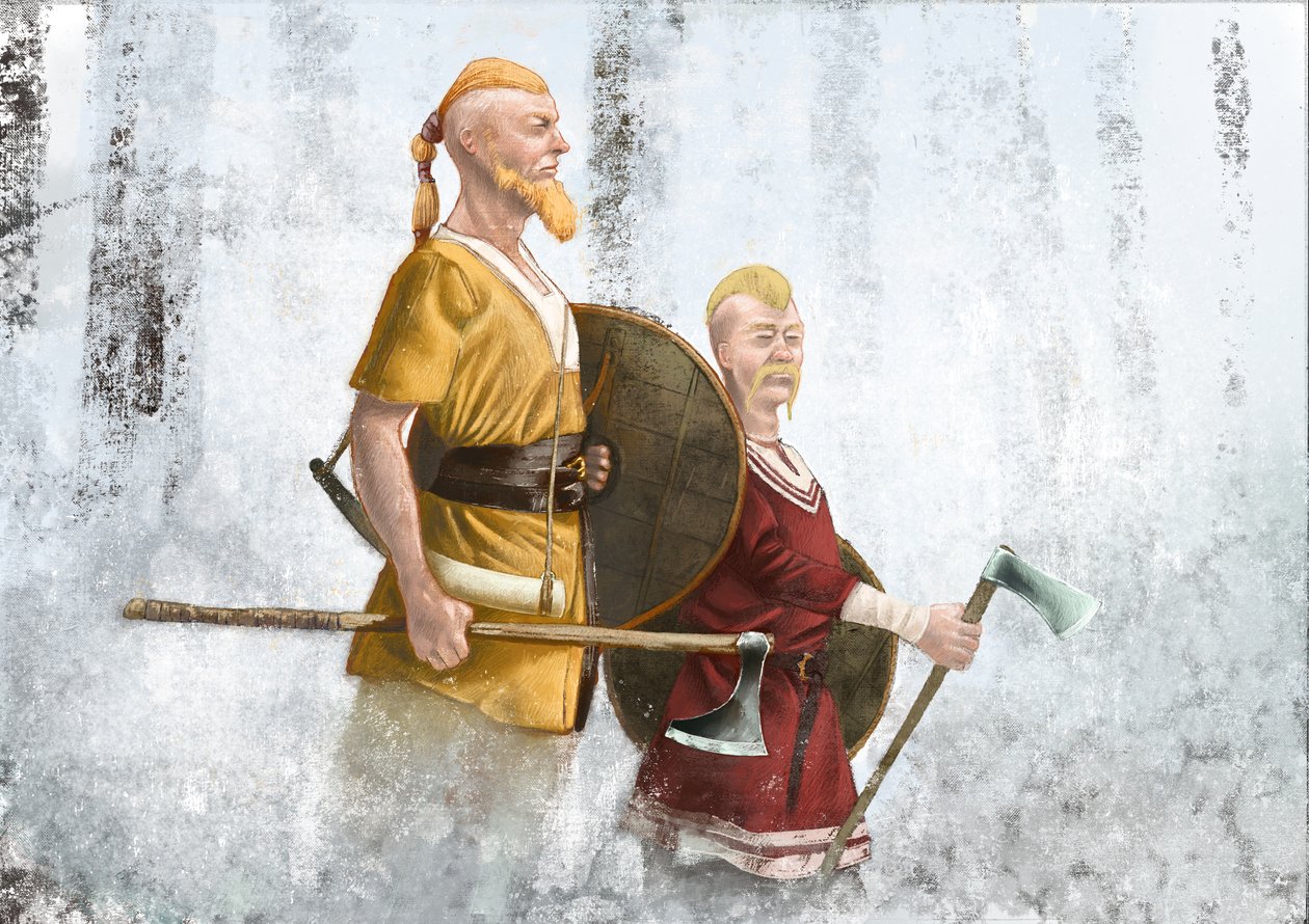 Vikings na floresta nebulosa de Alessandro Lonati