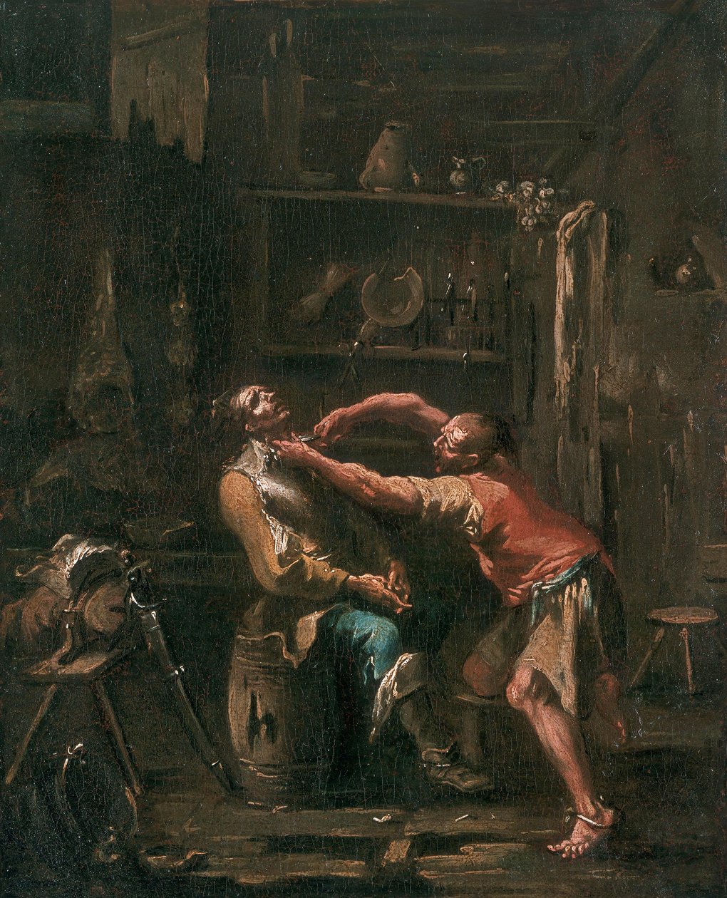 O barbeiro da aldeia de Alessandro Magnasco