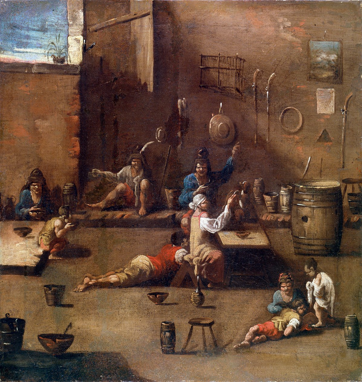Treinamento para cães, c1690-1745 de Alessandro Magnasco