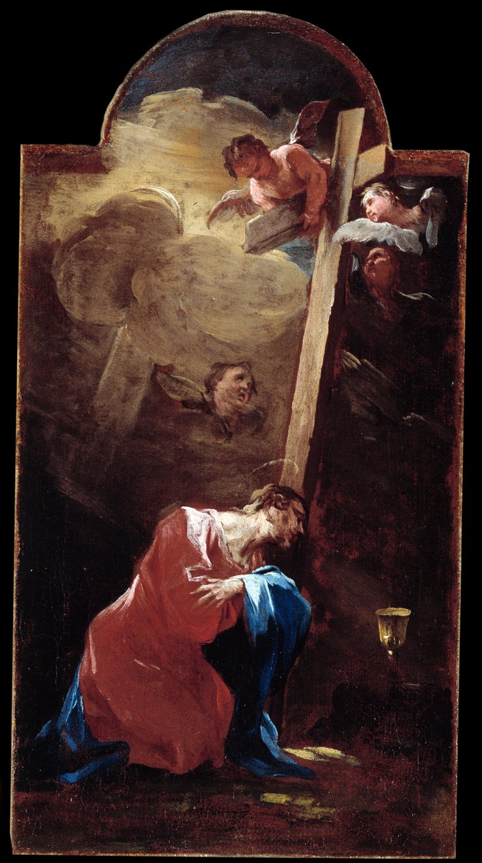 Jesus no jardim Pintura de Alessandro Magnasco dit il Lissandrino (1667-1749) Genes do século XVIII, Musei di Strada Nuova (ex Palazzo Bianco) de Alessandro Magnasco