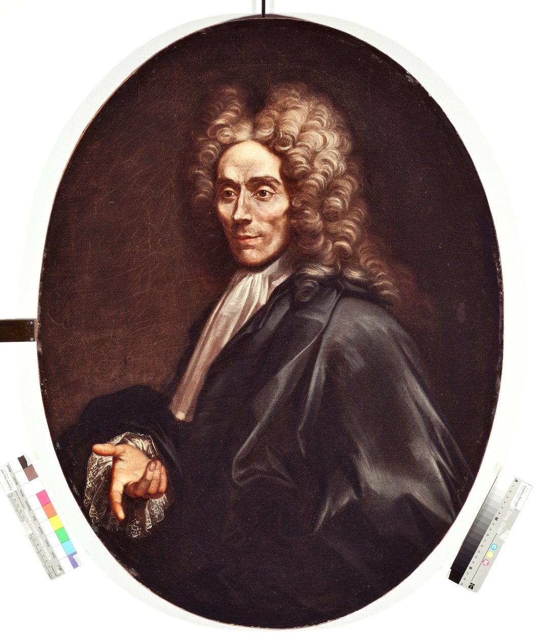 Retrato de um homem Um homem da nobreza, cabeleireiro e vestido preto - Pintura de Alessandro Magnasco dit Il Lissandrino (1667-1749) Genes Musei di Strada Nuova inv n PR 371 de Alessandro Magnasco