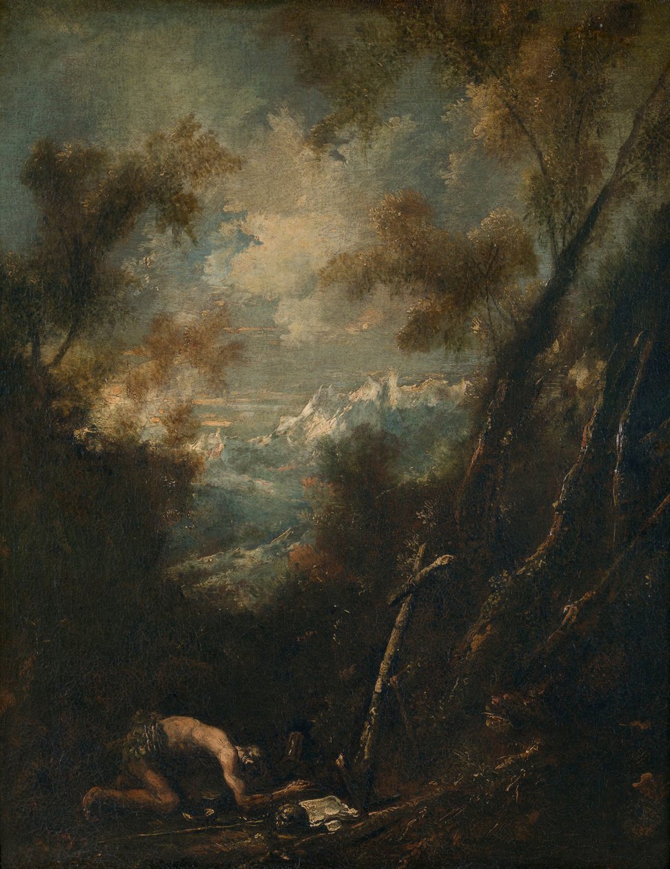 São Jerónimo numa paisagem de Alessandro Magnasco