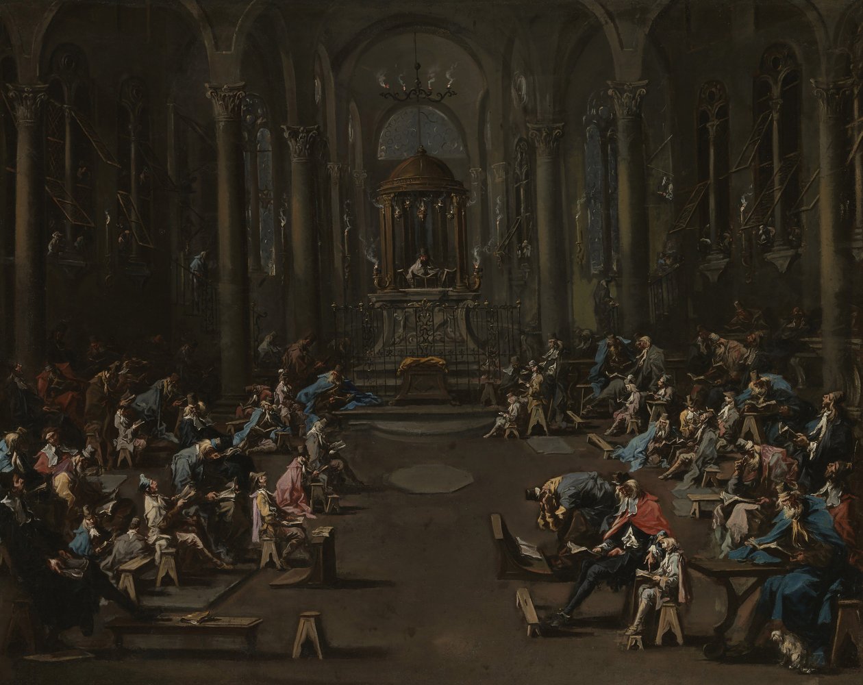 A Sinagoga, 1725-35 de Alessandro Magnasco