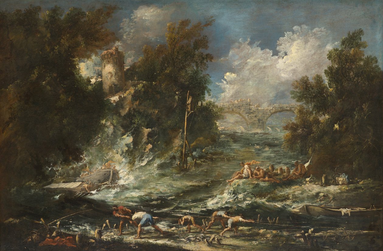 A tempestade, c.1710-1720 de Alessandro Magnasco