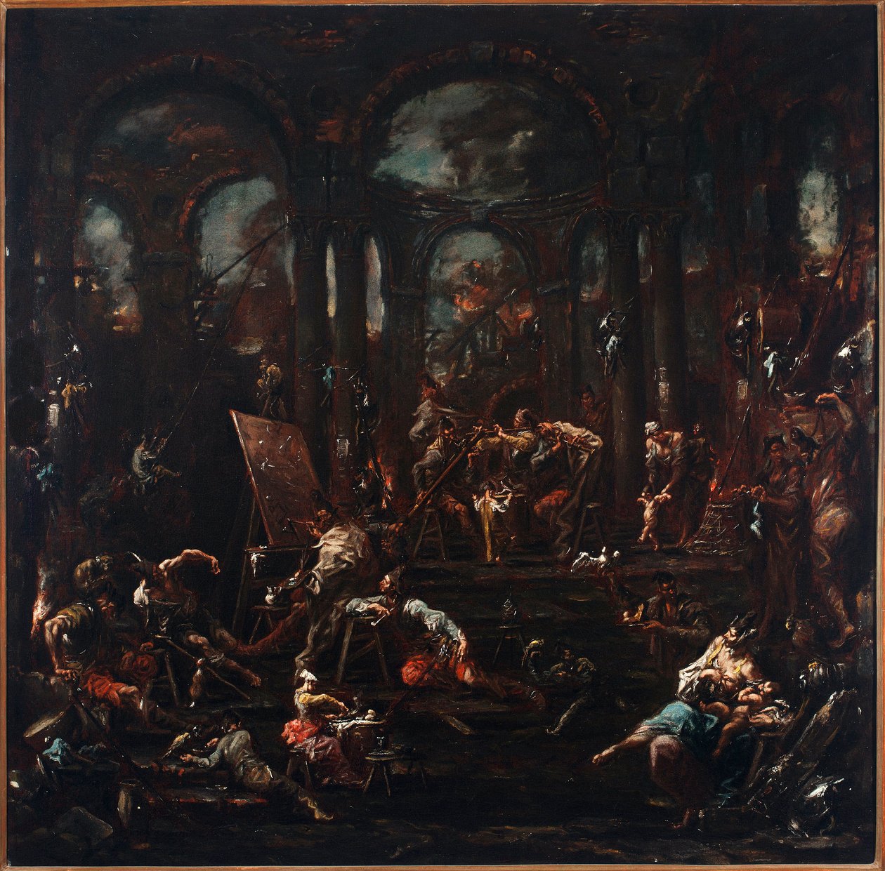 O pintor mendigo (óleo sobre tela de Alessandro Magnasco
