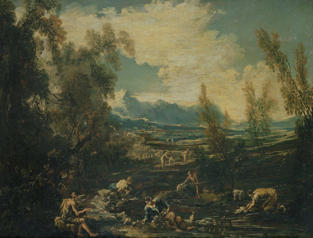 Viajantes por um córrego de Alessandro Magnasco
