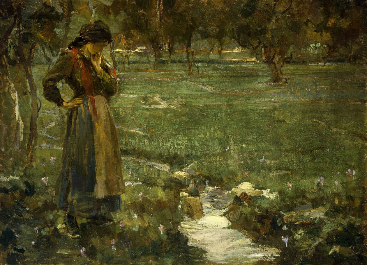 The Whispering Brook (óleo sobre tela) de Alessandro Milesi