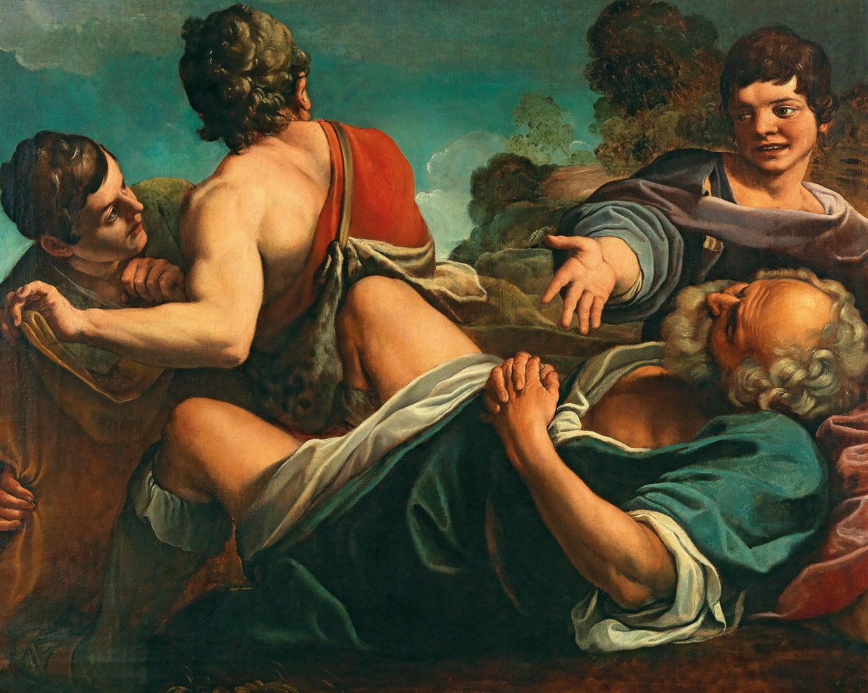 A embriaguez de Noé. de Alessandro Tiarini