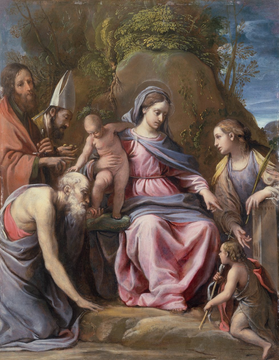 A Virgem e o Menino (óleo sobre tela) de Alessandro Tiarini