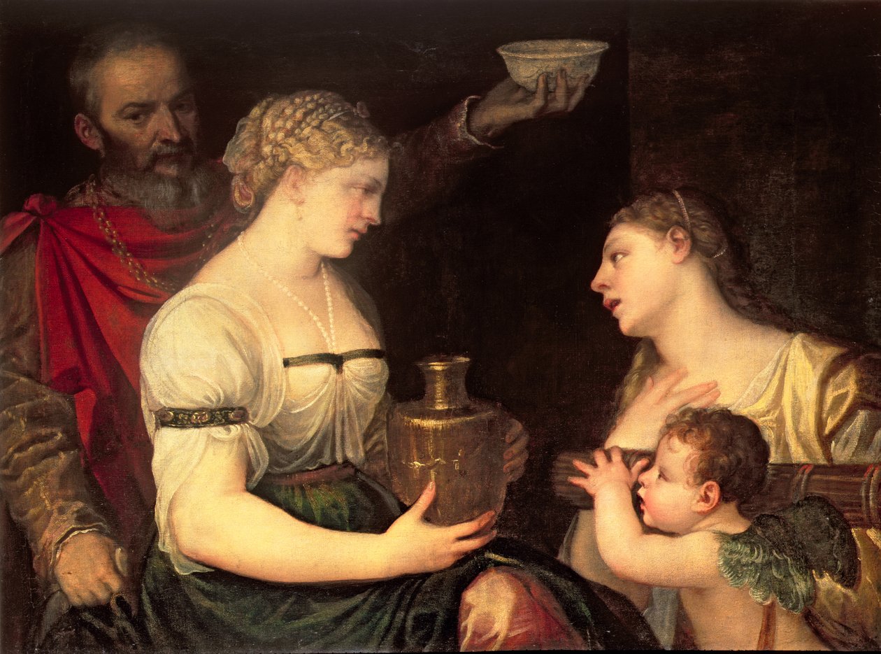 Alegoria da vida de Married representando os Deuses Vesta, Hymen, Marte e Vênus de Alessandro Varotari