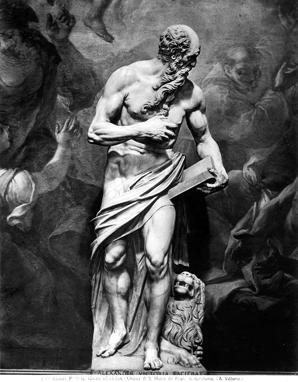 Estátua, descrevendo, são, jerome de Alessandro Vittoria