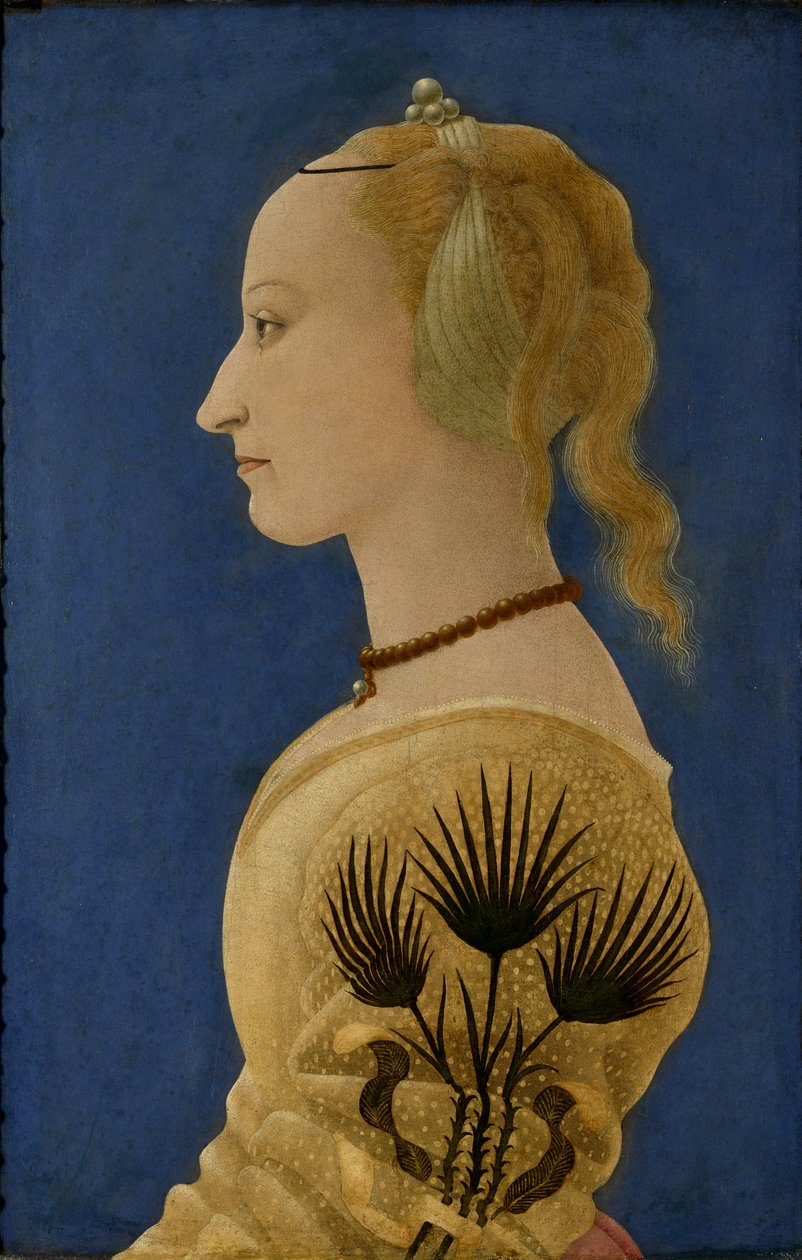Retrato de uma Dama de Amarelo, c.1465 (painel) de Alessio Baldovinetti