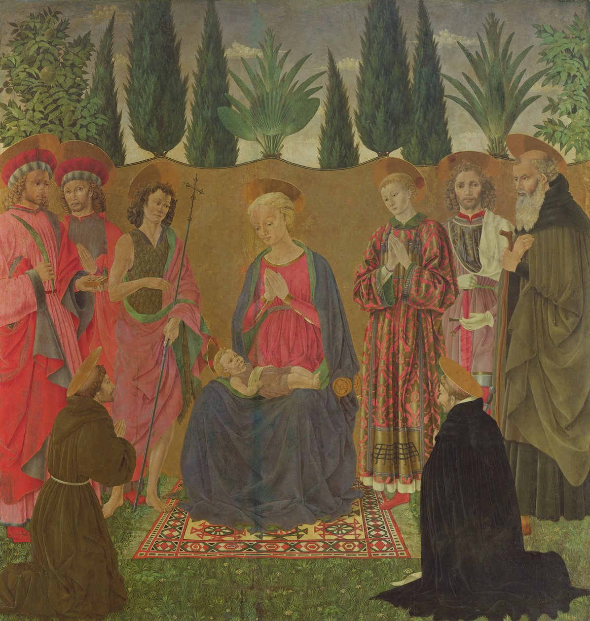 Virgin and Child with Saints, c.1455 (tempera no painel) de Alessio Baldovinetti