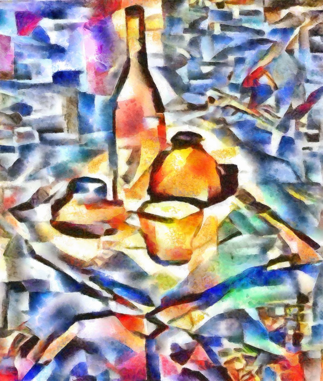 Ainda vida laranja-azul, 2017, de Alex Caminker