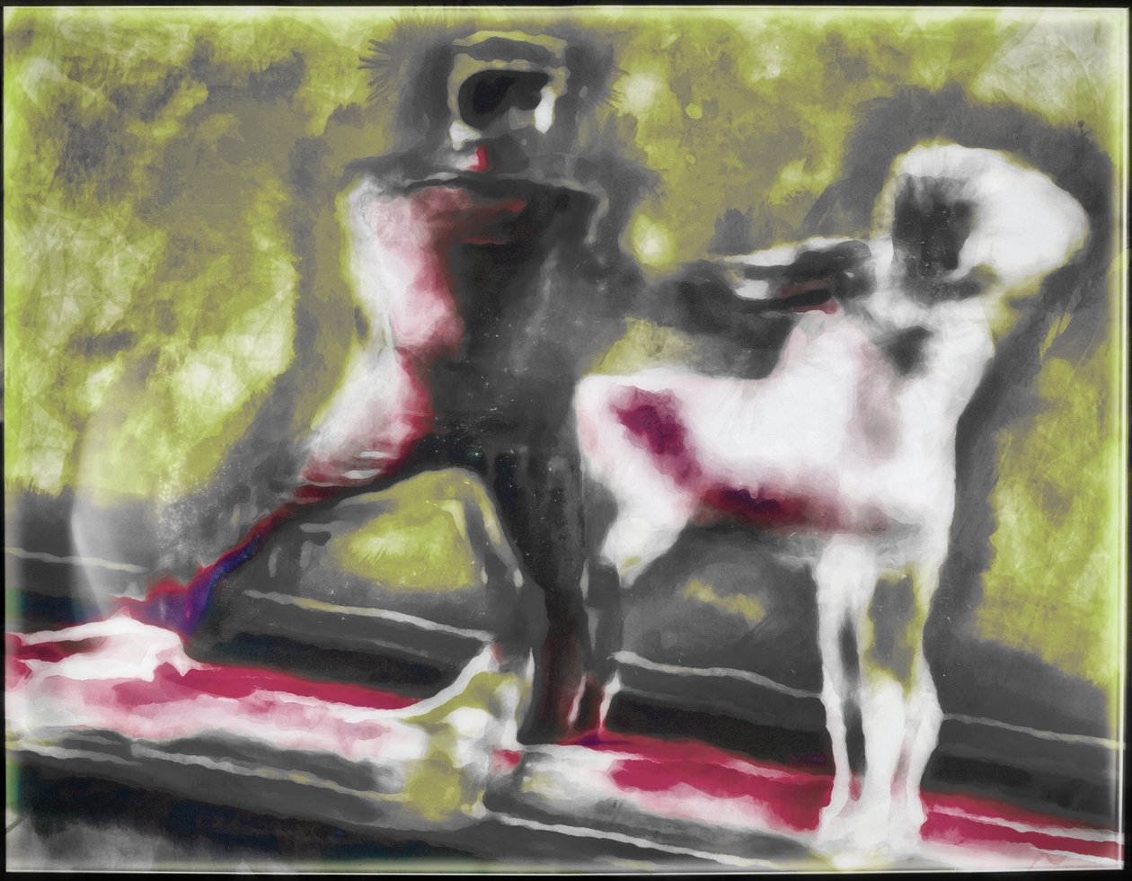 Dancing couple,2019,(mixed media) de Alex Caminker