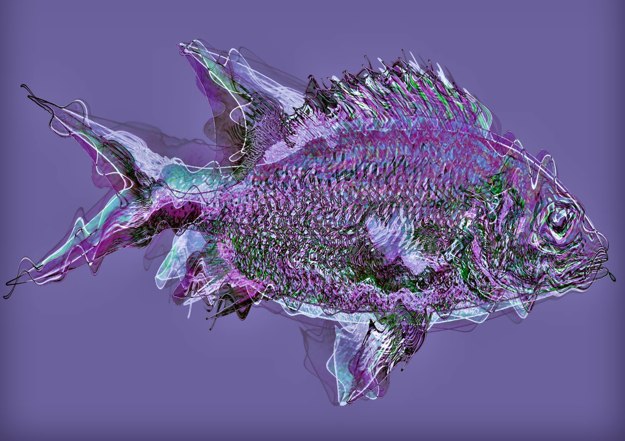 Peixe na água, 2020, (mídia mista) de Alex Caminker