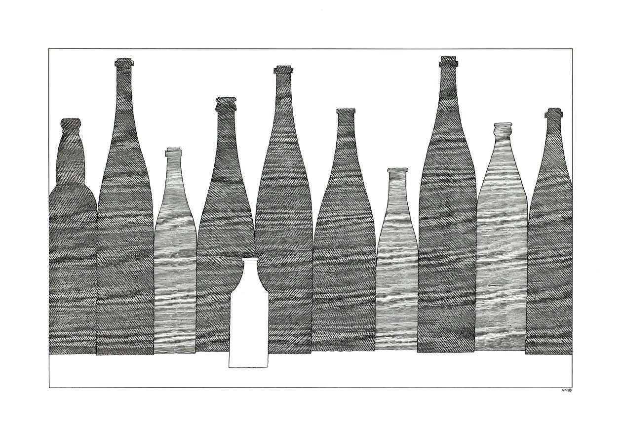 Garrafas - Branco Pequeno de Alex Dunn