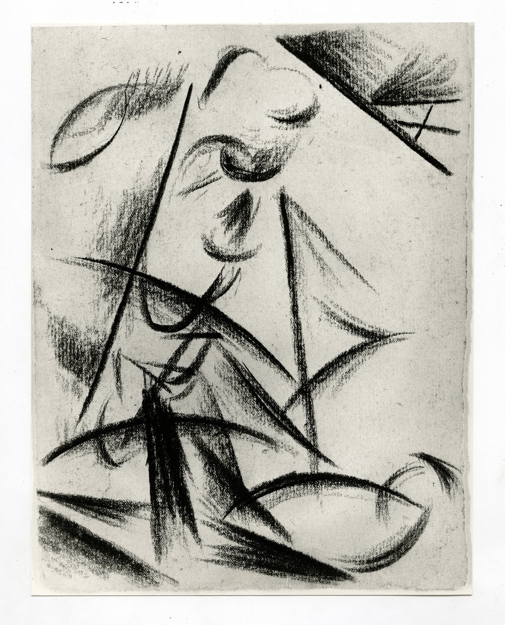 Construção, c.1914-15 (carvão sobre papel) de Alexander Bogomazov