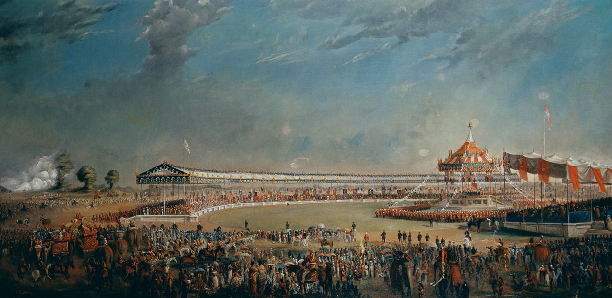 Delhi Durbar, celebração por ocasião da Rainha Vitória, tornando-se Imperatriz da Índia, 1877 de Alexander Caddy