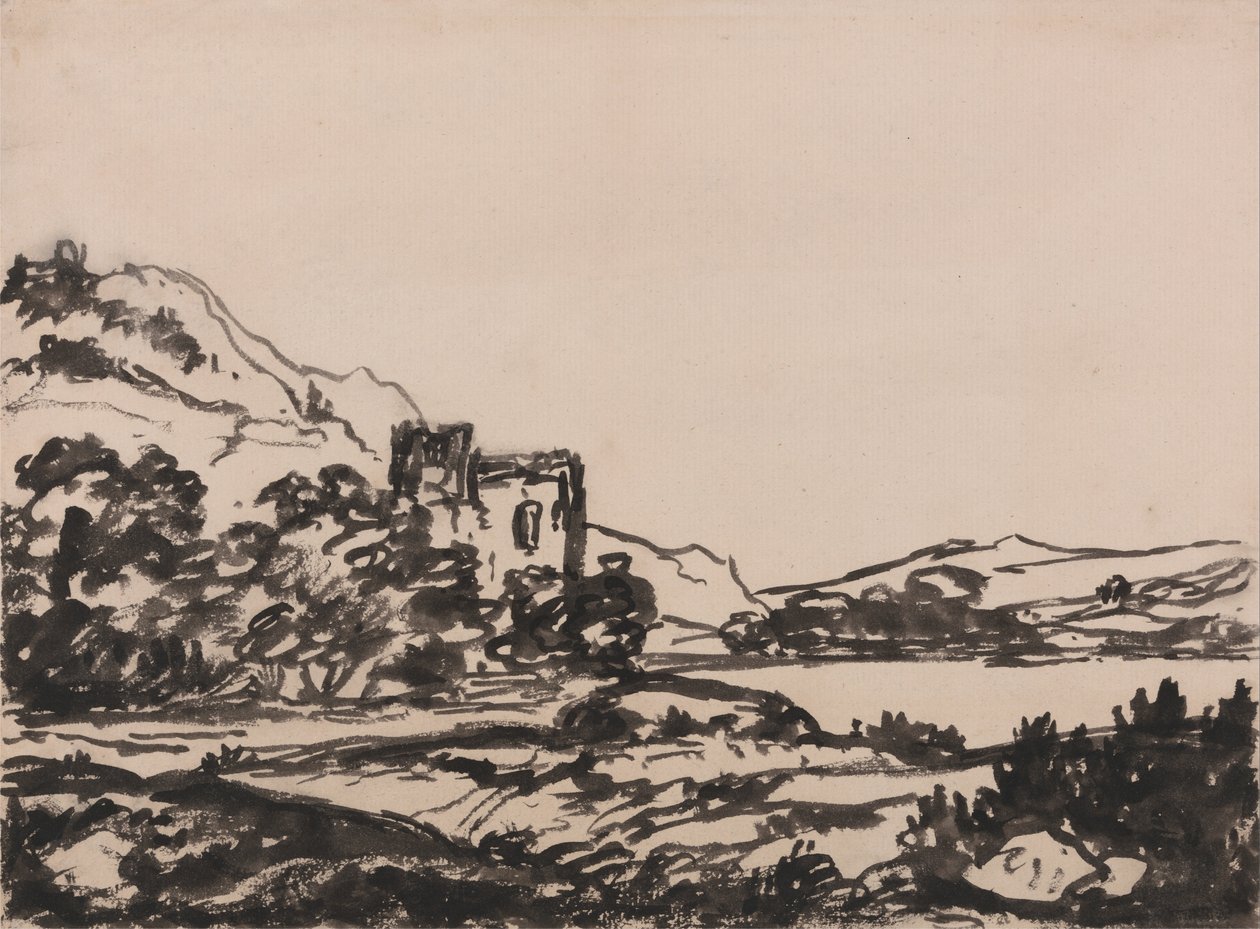 Castelo em uma paisagem de Alexander Cozens